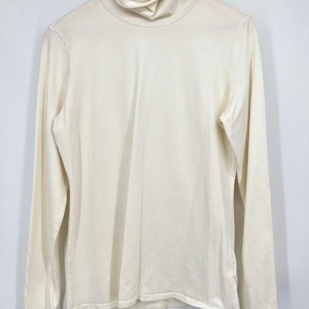 Peruvian Connection Extreme T-neck‎ Pima Cotton Lycra Turtleneck Top Womens L